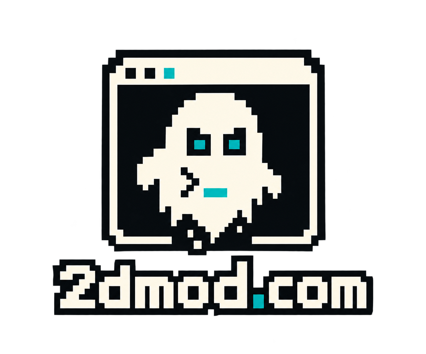 2dmod.com — pixel ghost logo